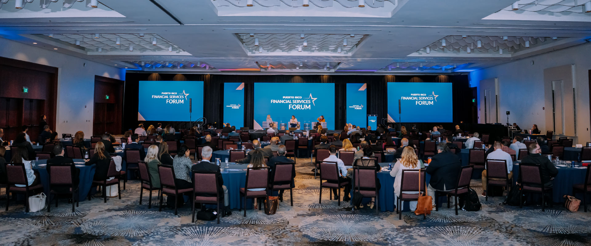 a photo of the entire conference room at one of the Financial Services Forum events