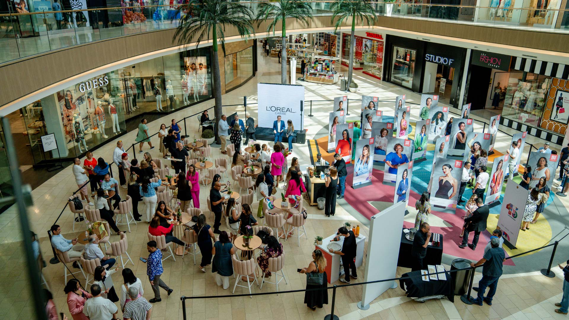 an aerial view photo of L'Oreál's 45th anniversary event