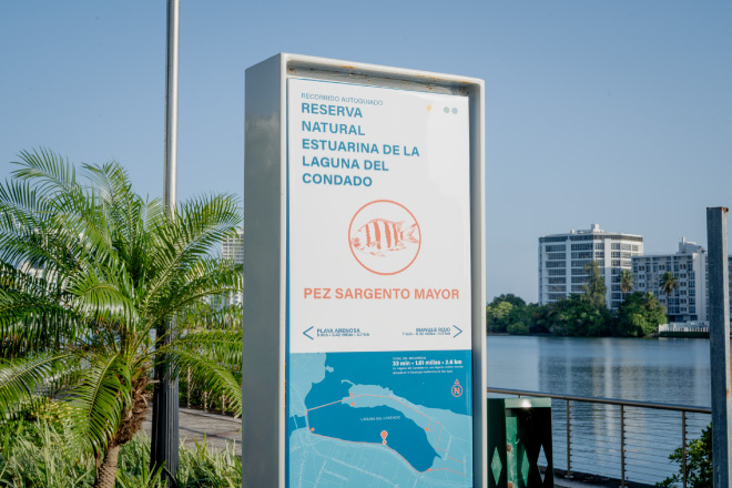 a photo of the sign at the Estuarine Natural Reserve at the Condado Lagoon